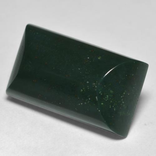 14.66克拉天然绿色血石，长方形切工，19.2×11.1毫米，不透明
