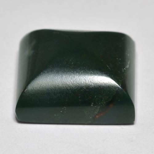12.60克拉天然绿色血石，方形，14×14毫米，不透明