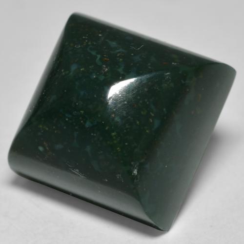 14.70克拉天然绿色血石，方形，12.9×13毫米，不透明