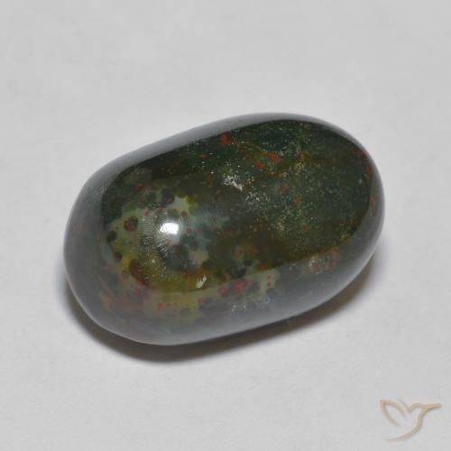 10.90ct 天然 深绿色 鸡血石, 椭圆形, 不透明