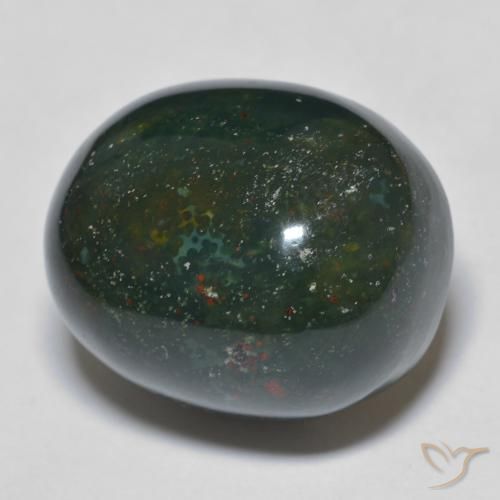 24.76ct 天然 暗绿色 鸡血石, 椭圆形, 不透明