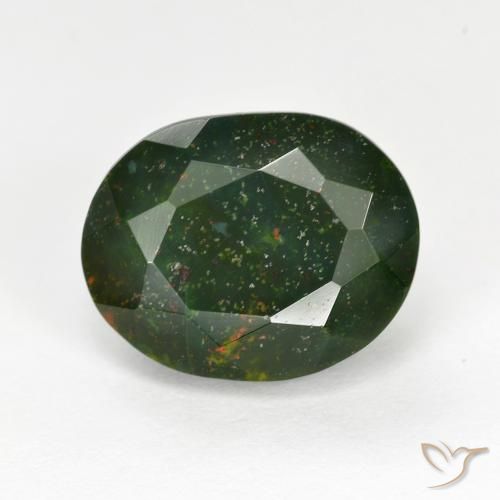 6.95ct 天然 森林绿 鸡血石, 椭圆形, 不透明
