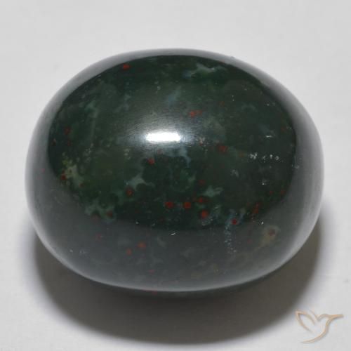 15.30ct 天然 森林绿 鸡血石, 椭圆形, 不透明
