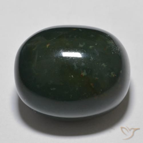 28.21ct 天然 森林绿 鸡血石, 椭圆形, 不透明