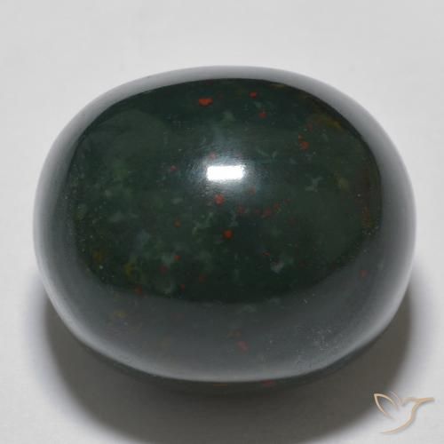 19.31ct 天然 暗绿色 鸡血石, 椭圆形, 不透明