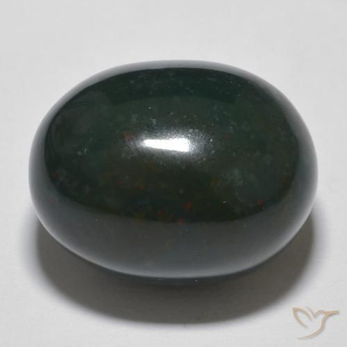17.11ct 天然 森林绿 鸡血石, 椭圆形, 不透明