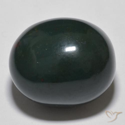 19.10ct 天然 暗绿色 鸡血石, 椭圆形, 不透明
