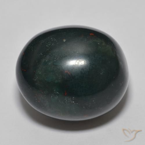 31.10ct 天然 暗绿色 鸡血石, 椭圆形, 不透明