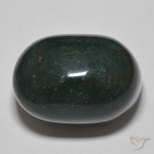 37.19ct 天然 中深绿色 鸡血石, 椭圆形, 不透明