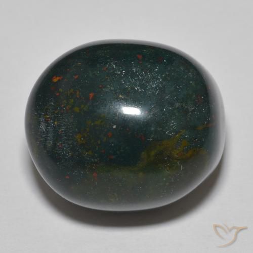 33.71ct 天然 蓝绿色 鸡血石, 椭圆形, 不透明