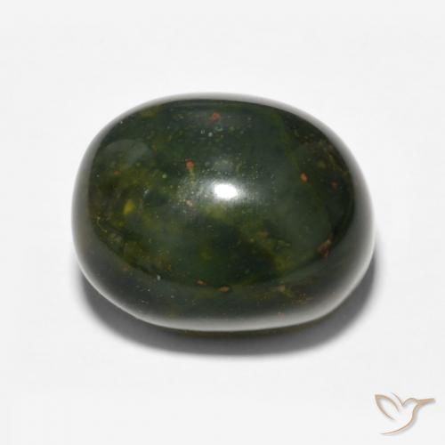 13.69ct 天然 中绿色 鸡血石, 椭圆形, 不透明
