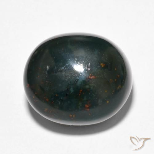 15.81ct 天然 深绿色 鸡血石, 椭圆形, 不透明