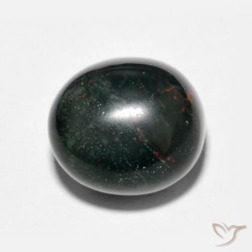 7.15ct 天然 暗绿色 鸡血石, 椭圆形, 不透明