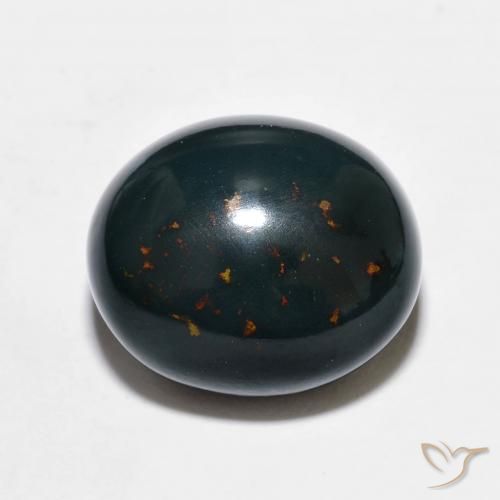 8.78ct 天然 暗绿色 鸡血石, 椭圆形, 不透明
