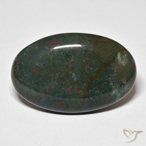 29.91ct 天然 绿色和红色 鸡血石, 椭圆形, 不透明