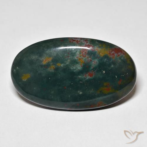 27.27ct 天然 森林绿 鸡血石, 椭圆形, 不透明