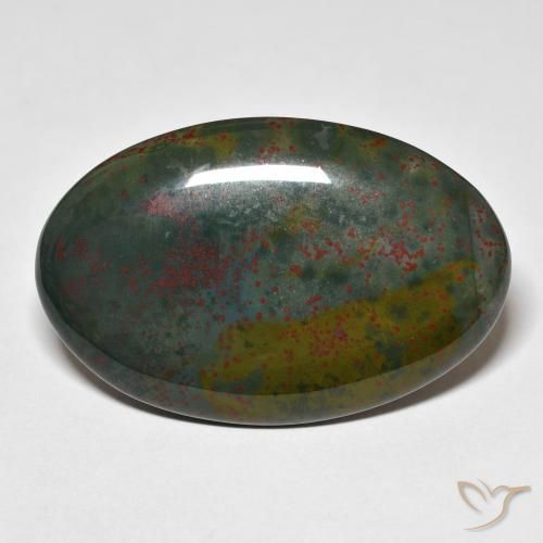 29.70ct 天然 绿色和红色 鸡血石, 椭圆形, 不透明