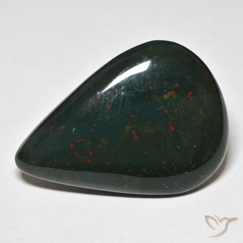 48.11ct 天然 暗绿色 鸡血石, 梨形, 不透明