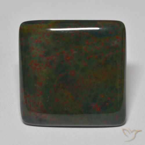 27.72ct 天然 绿色和红色 鸡血石, 正方形, 不透明