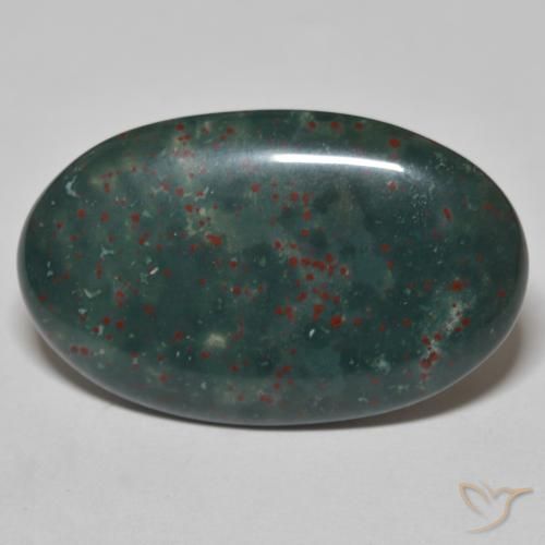 19.51ct 天然 暗绿色 鸡血石, 椭圆形, 不透明