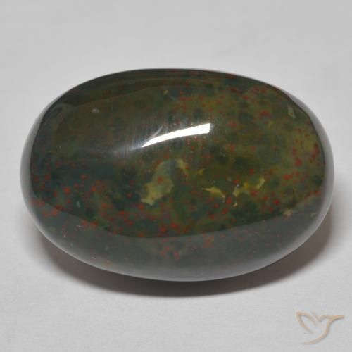 18.18ct 天然 绿配红 鸡血石, 椭圆形, 不透明