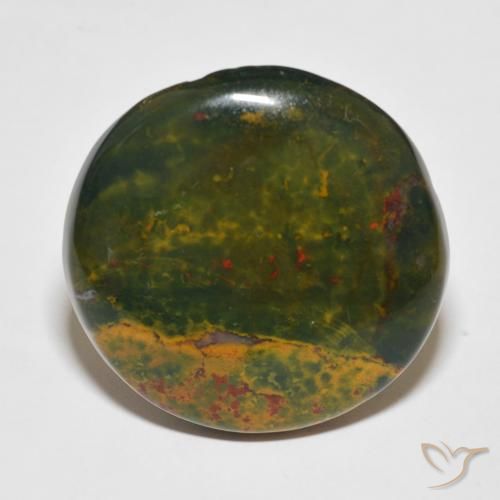 34.52ct 天然 彩色 鸡血石, 圆形的, 不透明