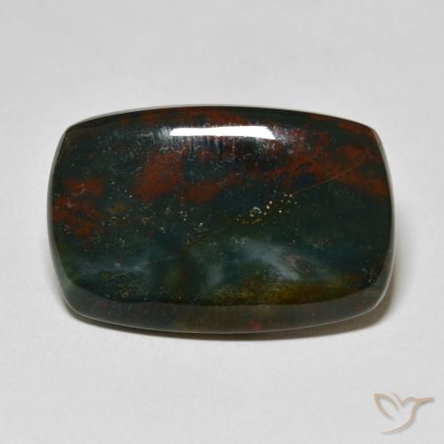 18.75ct 天然 暗绿色 鸡血石, 软垫, 不透明