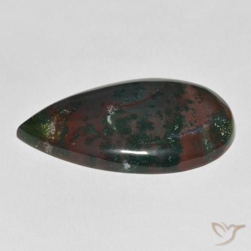 31.64克拉天然鸡血石，梨形，不透明