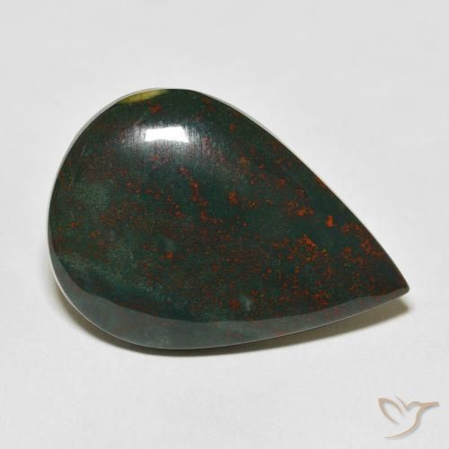 25.50ct 天然 绿色和红色 鸡血石, 梨形, 不透明