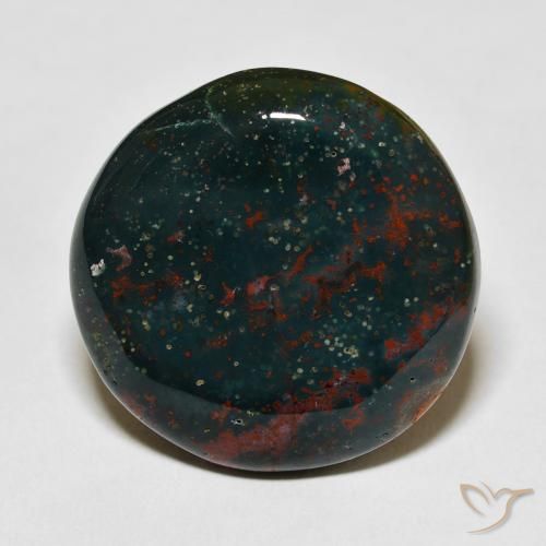 29.09ct 天然 绿色和红色 鸡血石, 圆形的, 不透明