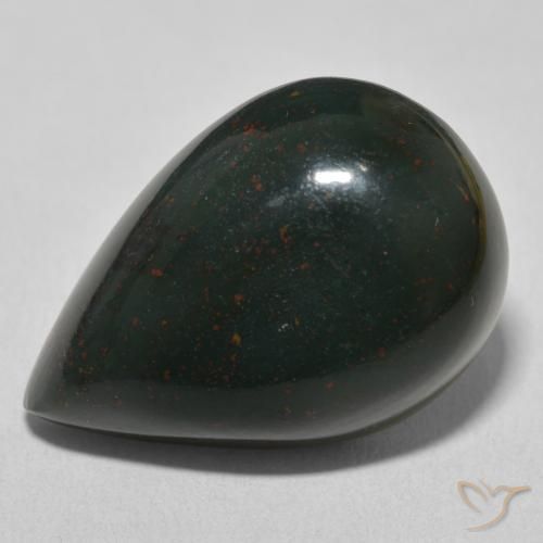 25.62ct 天然 绿色和红色 鸡血石, 梨形, 不透明