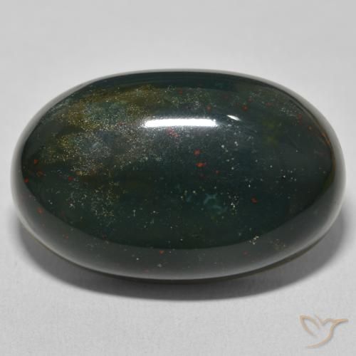 37.80ct 天然 暗绿色 鸡血石, 椭圆形, 不透明