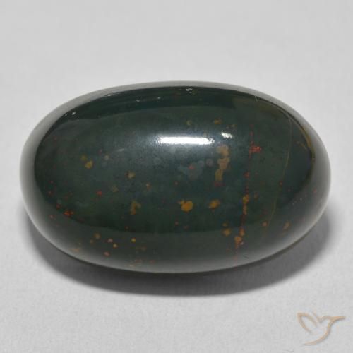 20.45ct 天然 绿色和红色 鸡血石, 椭圆形, 不透明