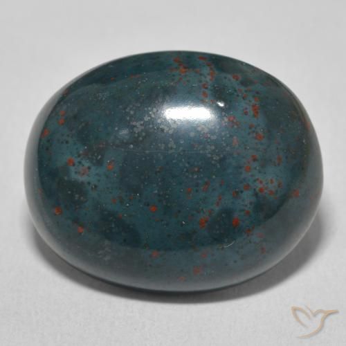16.08ct 天然 森林绿 鸡血石, 椭圆形, 不透明