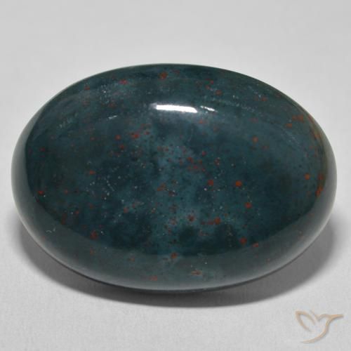 32.86ct 天然 深绿色 鸡血石, 椭圆形, 不透明