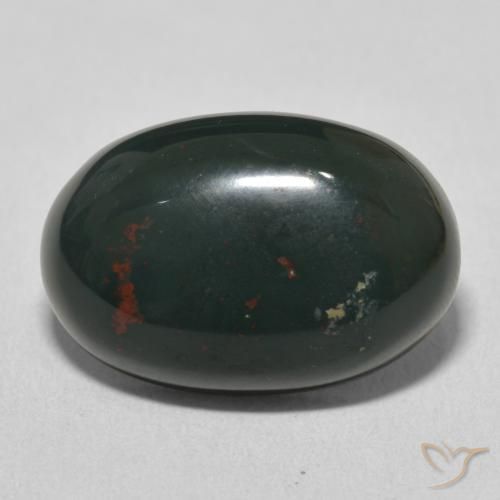 11.01ct 天然 中深绿色 鸡血石, 椭圆形, 不透明