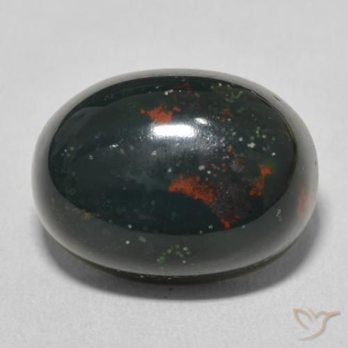 12.48ct 天然 多色绿色 鸡血石, 椭圆形, 不透明