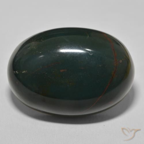 94.86ct 天然 中深绿色 鸡血石, 椭圆形, 不透明
