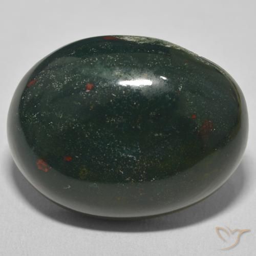33.61ct 天然 暗绿色 鸡血石, 椭圆形, 不透明