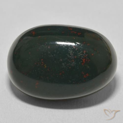 21.39ct 天然 暗绿色 鸡血石, 椭圆形, 不透明