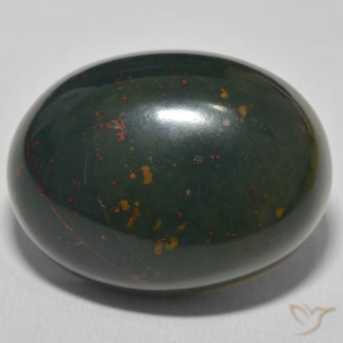 48.69ct 天然 深绿色 鸡血石, 椭圆形, 不透明