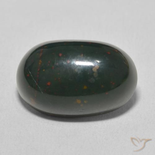 9.92ct 天然 深绿色 鸡血石, 椭圆形, 不透明