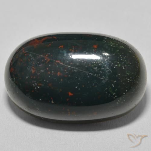 39.29ct 天然 森林绿 鸡血石, 椭圆形, 不透明