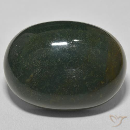 35.01ct 天然 深绿色 鸡血石, 椭圆形, 不透明