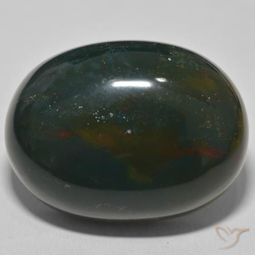 88.29ct 天然 森林绿 鸡血石, 椭圆形, 不透明
