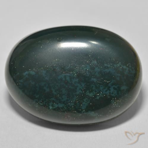76.31ct 天然 暗绿色 鸡血石, 椭圆形, 不透明
