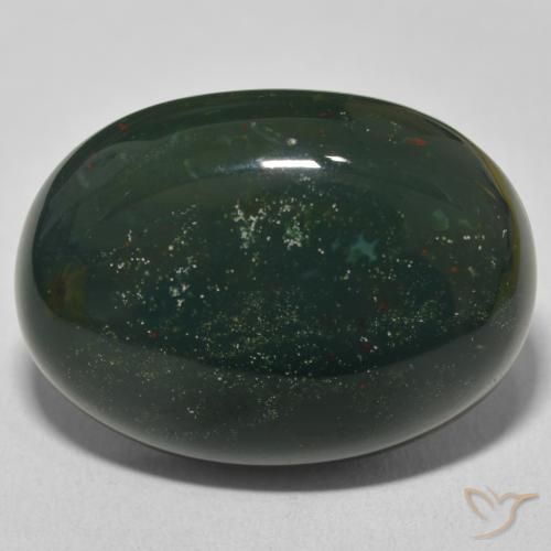 30.57ct 天然 多色绿色 鸡血石, 椭圆形, 不透明