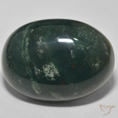 41.22ct 天然 深绿色 鸡血石, 椭圆形, 不透明