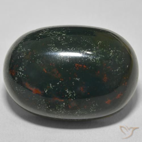 30.81ct 天然 多色绿色 鸡血石, 椭圆形, 不透明