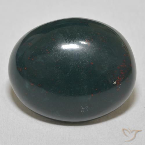 17.00ct 天然 中深绿色 鸡血石, 椭圆形, 不透明
